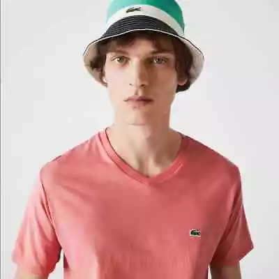 $33.87 • Buy Lacoste Men's V-Neck Pima Cotton Tee Pink Size L MSRP $50