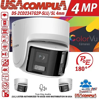 Hikvision Brand Panoramic ColorVu DS-2CD2347G2P-LSU/SL IP Camera Dual Lens 180° • $189.99