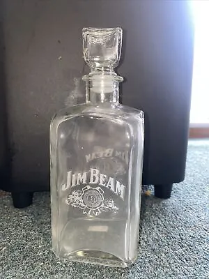 Jim Beam Branded Decanter Bottle 1l Bnwob Man Cave Usa Kentucky Barware • $50