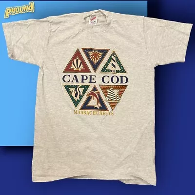 Vintage 90s Cape Cod Massachusetts Shirt Size M Tourist Novelty Anchor Jerzees • $14.99