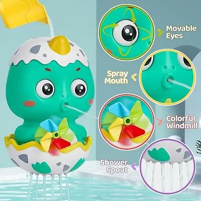 Kids Water Play Bathtub ToyDinosaur Baby Bath Toy For Toddler Boys & Girls Gift • £14.98