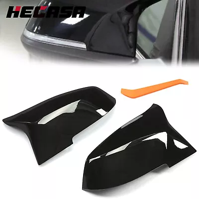 2xGloss Black Side Mirror Cover Cap For BMW 3/4 SERIES F20 F21 F30 F32 F36 M3 • $18.80