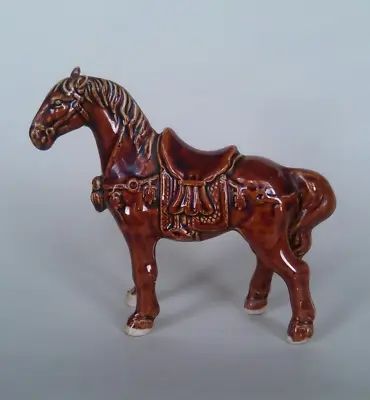 £18 • Buy Vintage Tang Dynasty Style Treacle Glazed Horse 12 Cm H