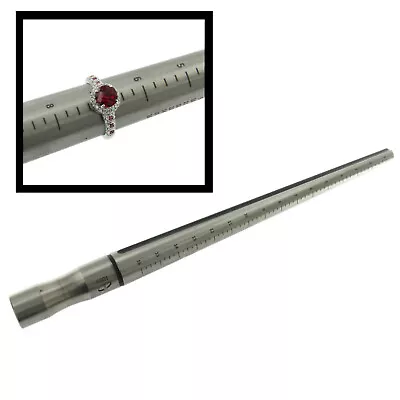 Hardened Steel Grooved Ring Stick Sizer Mandrel Measures Jewelry 1-15 US Sizes • $37.99