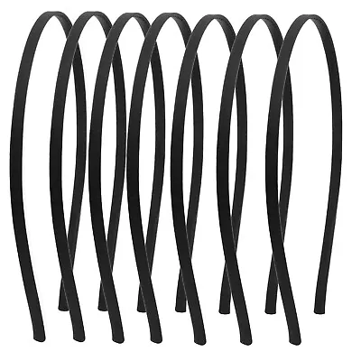 10 Pcs Black Metal Headband Covered Satin Hair Band 5mm Soft Rubber Ends Craft • $8.99