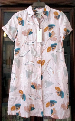 $39.99 • Buy Rachel Zoe 100% Linen Floral Shift Tunic Shirt Dress Button Up Multicolor Sz XS 