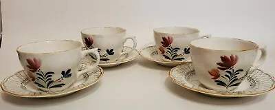 Nikko Provincial Designs Hampton Pattern 4 Cups And Saucer Sets • £13.12