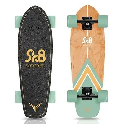 SereneLife 6'' Canadian & Bamboo Skateboard - Mini Cruiser Skateboard Designe • $71.99