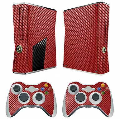 Red Carbon Fiber Decal Skin Sticker For Xbox360 Slim And 2 Controller Skins • $9.99