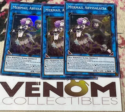 3x (M/NM) - Mermail Abyssalacia - MP20-EN095 - Super Rare - 1st Edition YuGiOh • $3