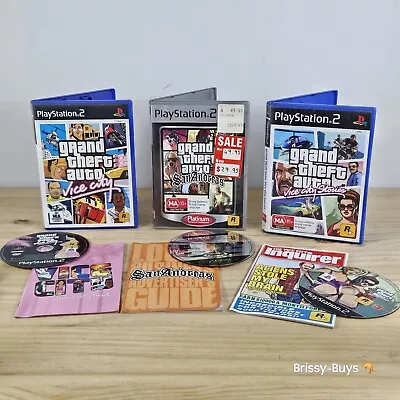 Gta Ps2 . Grand Theft Auto San Andreas & Vice City + Stories 3× GAME Bundle PAL  • $69.99