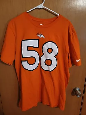 Denver Broncos Nike #58 Von Miller Men's T-Shirt Orange Size XL • $14.99