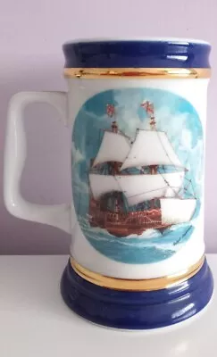 @ Danbury Mint MUG Golden Hind 12 Sailing Ship Tankards By Robert Devereaux New  • £8.99