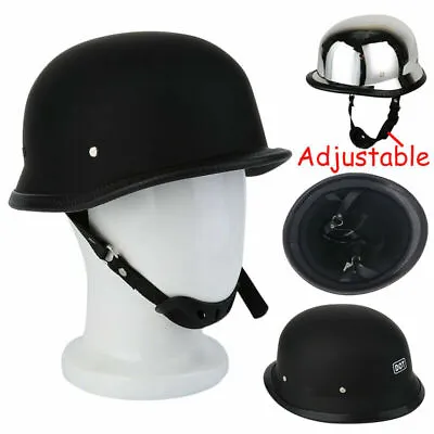 DOT Gloss Black Flat German Street Half Helmet For Chopper Cruiser Biker Sport • $52.60