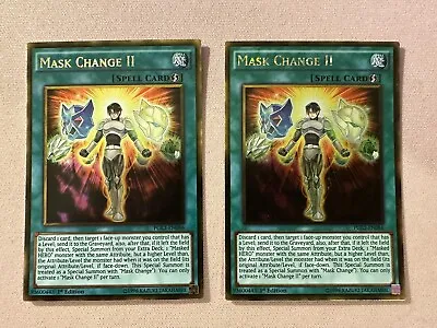 Yu-Gi-Oh! 2x Mask Change II PGL3-EN086 Gold Rare 1st Ed Near Mint • $3.75