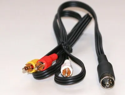 Commodore 64 C64 TV Monitor Composite Phono Video Lead / Cable With Audio • $38.24