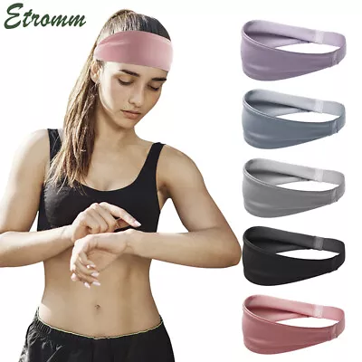 Mens Women Sweat Sweatband Headband Yoga Gym Running Stretch Sports Head Band • $5.95