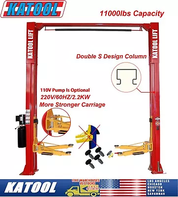 KATOOL 2 Post Lift 11000lbs Two Post Auto Lift Auto Truck Hoist 2-Post Car Lift • $2799