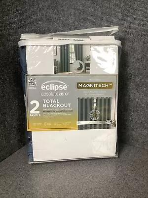 Eclipse Total Blackout Magnitech Curtain Panels Oscar Navy 52in X 84in M8E • $26.99