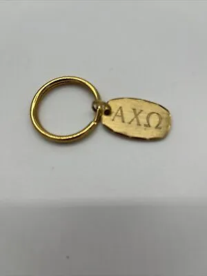 VINTAGE Alpha Chi Omega Sorority Gold Tone Keychain Engraved Name Mary • $11.24