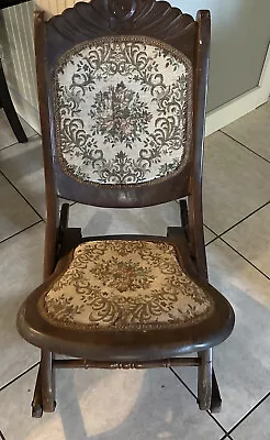 Antique Folding Wooden Sewing Rocking Chair Vintage • $125