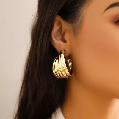 Vintage Shell Shape Stud Earring Chunky Gold Earrings • $6.99
