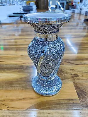 £19.99 • Buy 30Cm Silver Ceramic Mirrored Pot Vase Glitter Home Decoration Flower Vase Weddin