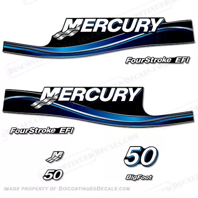 Fits Mercury 50hp Four Stroke EFI Decals (Blue) - 2005 • $89.95