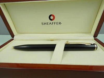 £49.99 • Buy Sheaffer Connoisseur 810 Black Ballpoint Pen, GT, Blue Refill, Wooden Box *MINT*
