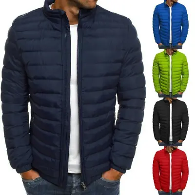 Mens Goose Duck Down Jacket Packable Lightweight Puffer Coat Stand Collar Warm • $45.35