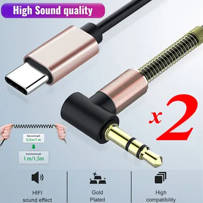 2 PCS USB-C To 3.5mm Aux Cable Audio Cord Car Stereo For IPhone 15 Pro/Max/Plus • $7.99