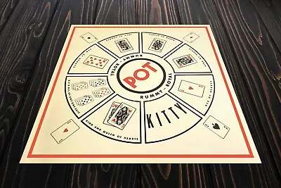 VINTAGE RUMMY ROYAL GAME MAT DELUXE EDITION PVC MAT 100% WATERPROOF 3' X 3' • $79.95