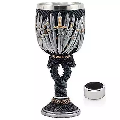 Medieval GOT Swords Chalice Goblet D&D Game Dragon Gifts Iron Throne Chalice ... • $32.47