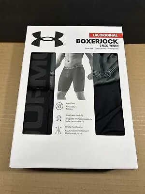 Men Under Armour Tech Boxer Jock 2-Pack 9  Inseam (Black/Gray) Size Medium  NEW • $13.50