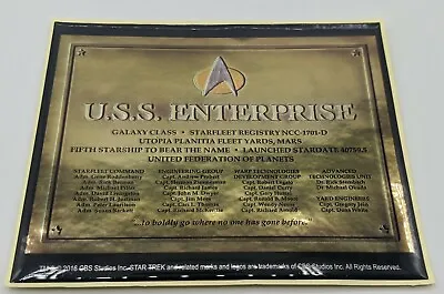 $8.88 • Buy Star Trek The Next Generation USS Enterprise D Dedication Plaque Sticker