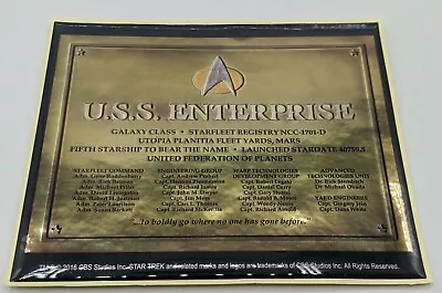 $8.88 • Buy Star Trek The Next Generation USS Enterprise D Dedication Plaque Sticker