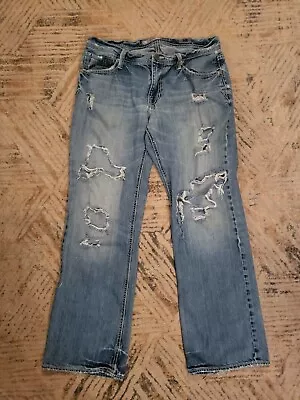 Buckle BKE Derek Mens Distressed Ripped Knee Destroyed Straight Jeans 34x30.5 • $22