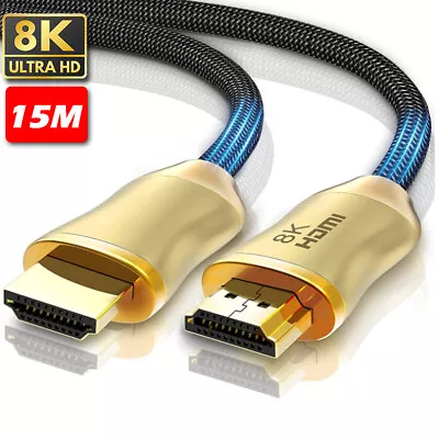 HDMI Cable 15M 10M 5M 3M 2M 1M 8K 4K Ultra HD Cord For HD TV XBOX PS5/4 Switch • $79.95