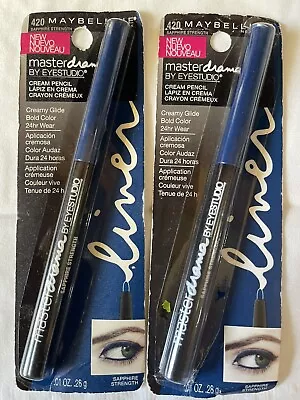 2 Liners Maybelline Master Drama Cream Pencil Eyeliner 420  Sapphire Strength • $12.99