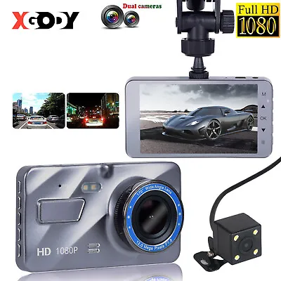 $33.99 • Buy XGODY 4  1080P Dash Cam Dual Lens Car DVR Front And Rear Video Camera Recorder 