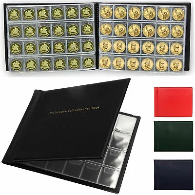 240 COINS BOOK ALBUM FOLDER FOR COLLECTION STORAGE MONEY PENNY 10p 20p £1 COIN. • £4.88