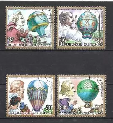 Balloons And Airships Tchad 1983 (1) Yvert N° 408 IN 411 Obliterated Used • $3.29