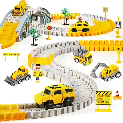£29.21 • Buy Kizplays 260pcs Construction Race Tracks For Kids Toys, 6pcs Construction Car 3
