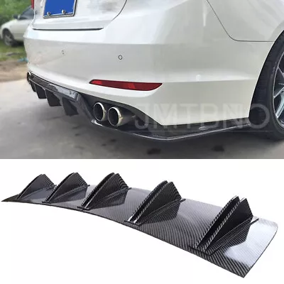 For Hyundai Sonata Elantra Carbon Rear Bumper Diffuser Fins Spoiler Lip Splitter • $45.29