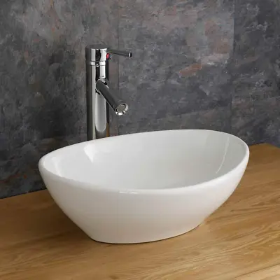 £28.50 • Buy Elegant Bathroom Basin Sink Oval Hand Wash Countertop Ceramic Bowl Vanity UK