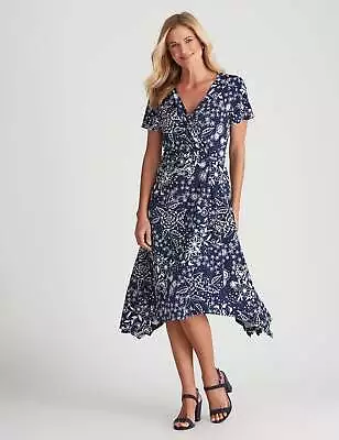 NONI B - Womens Dress -  Puff Print Wrap Dress • $149.99
