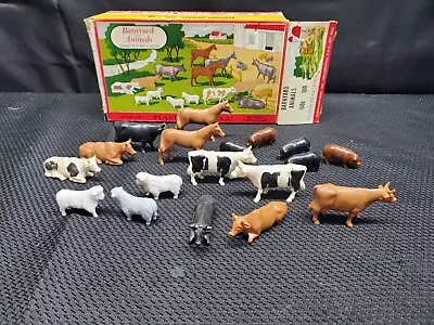 O/S Gauge  Plasticville  #1606 Barnyard 18 Animals In Original Box • $19