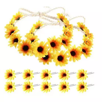 Daisy Hair Barrette Wedding Party Hairpins Hairpin Wreath Set • £13.98