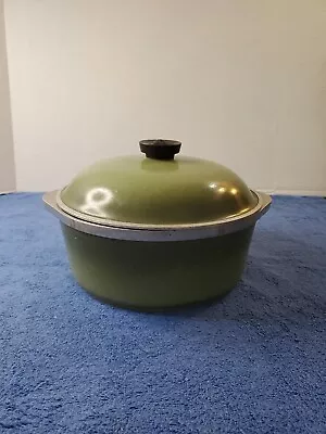 Vintage CLUB Dutch Oven Stock Pot Avocado Green Heavy Cast Aluminum 1960s • $39.99