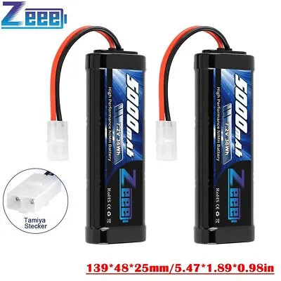 2PCS Zeee 7.2V 5000mAh NiMH Battery Tamiya Plug For RC Hornet Kyosho Car Truck • $45.07